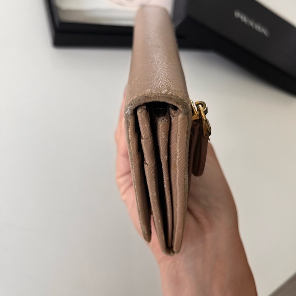 Authentic Prada Beige Leather Long Wallet - Picture 5 of 14